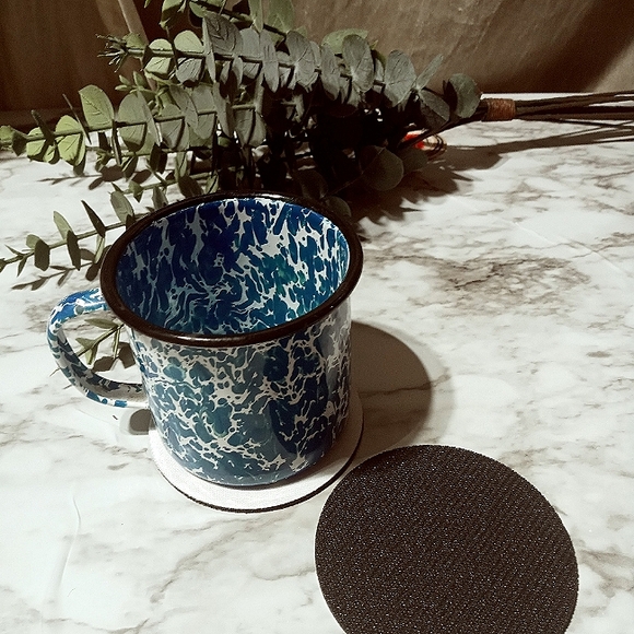 NWOT 100 pcs Sub Blanks | Coaster Round | 3.5" Fabric Top Black Rubber Bottom(2) - Picture 7 of 8